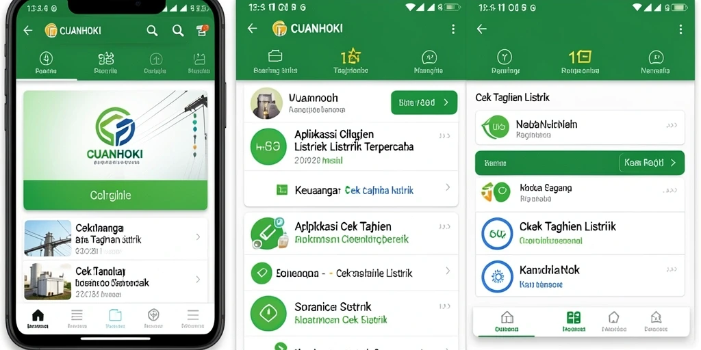 Antarmuka CUANHOKI untuk cek tagihan listrik yang mudah digunakan.