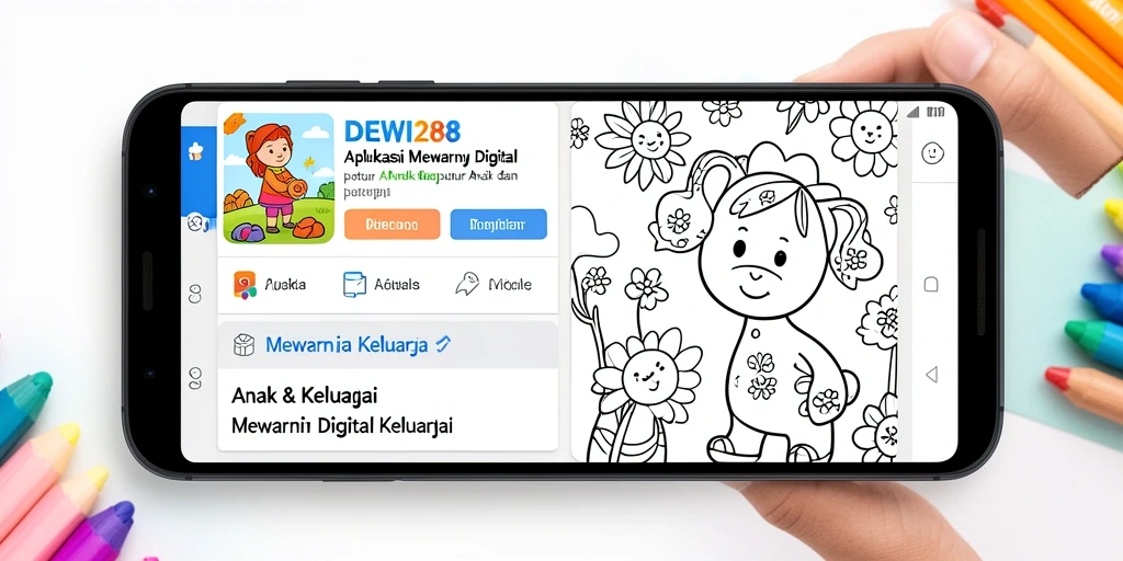 Tampilan antarmuka aplikasi Mewarnai Digital DEWI288 yang menarik.