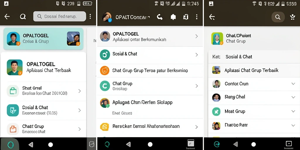 Tampilan antarmuka OPALTOGEL yang sederhana dan menarik untuk Chat Grup.