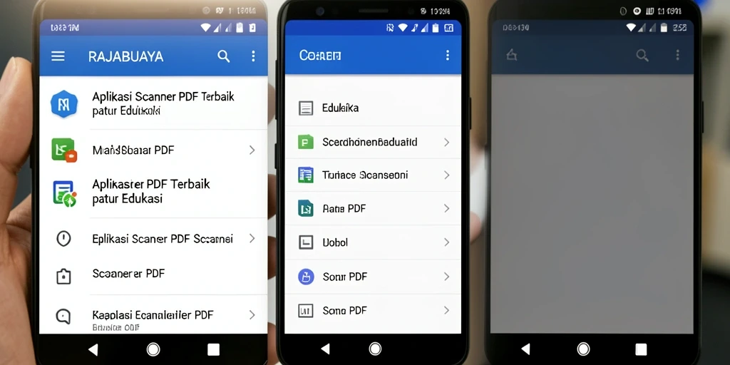 Tampilan antarmuka aplikasi RAJABUAYA untuk pemindaian PDF yang user-friendly.