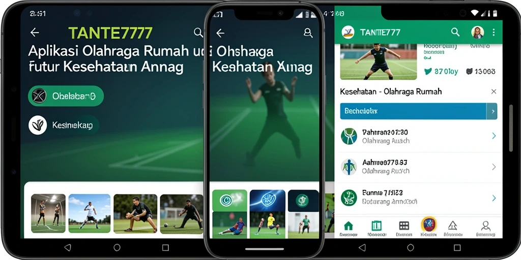 Tampilan aplikasi TANTE777 dengan berbagai fitur olahraga di rumah.
