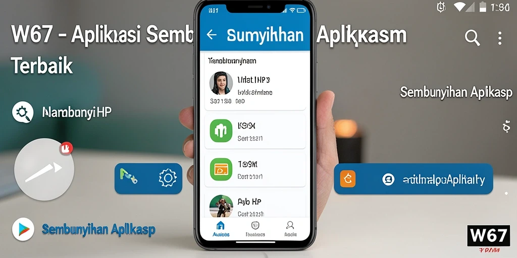 Antarmuka aplikasi W67 untuk menyembunyikan aplikasi secara efektif.