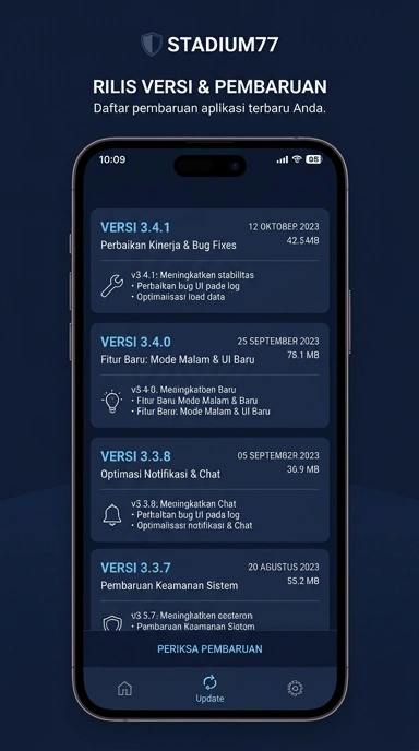 Riwayat Versi Stadion77 untuk Pengguna Android